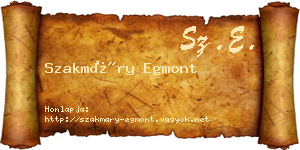 Szakmáry Egmont névjegykártya